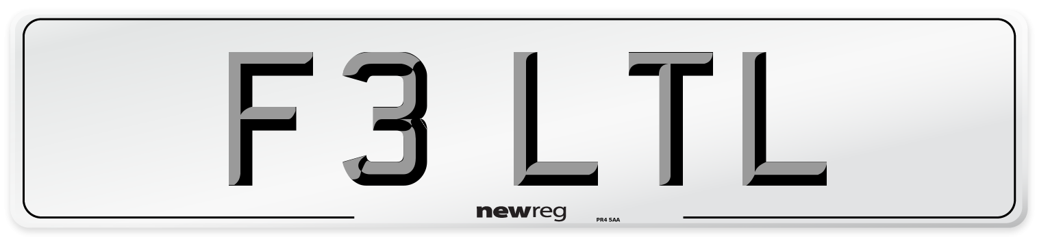 F3 LTL Number Plate from New Reg